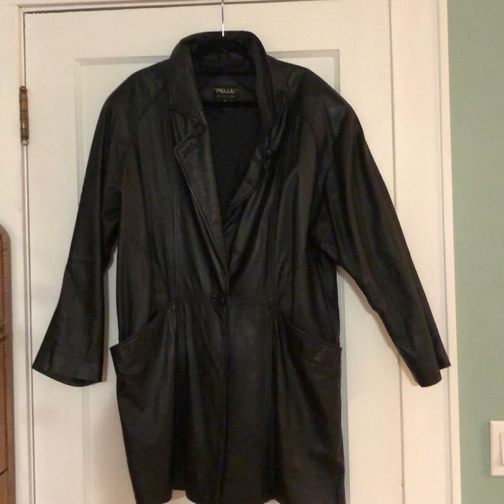 Vintage Pelle Black Leather Coat